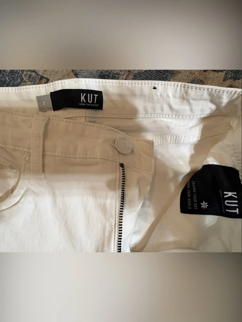 Kut from the Kloth White Slim Straight Women’s Jeans - Picture 2 of 6